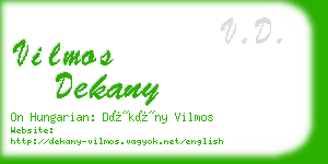 vilmos dekany business card